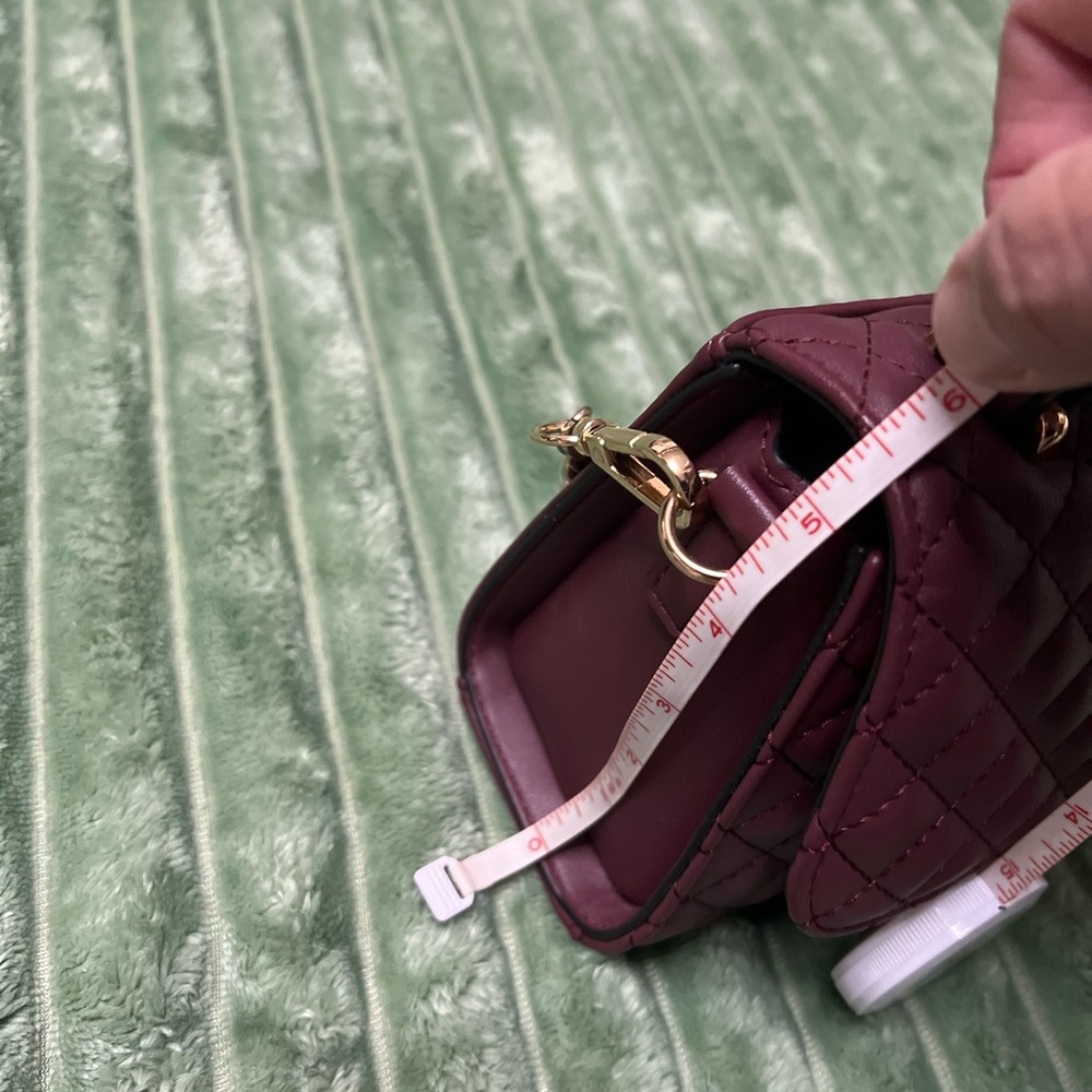Aldo Quilted Burgundy Crossbody Bag - Picture 6 of 6